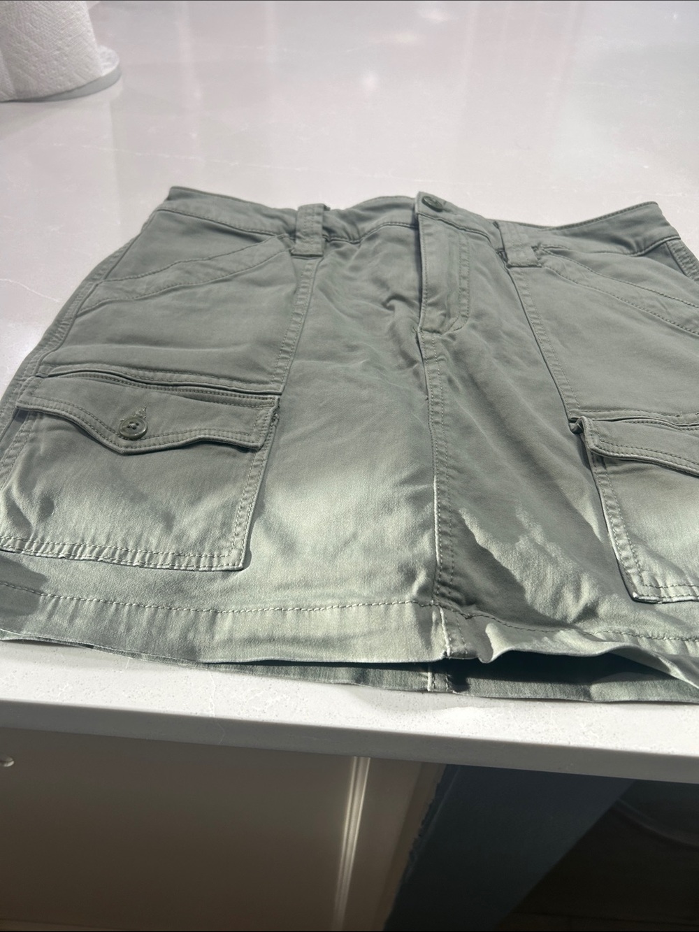 Olive Green Cargo Mini Skirt